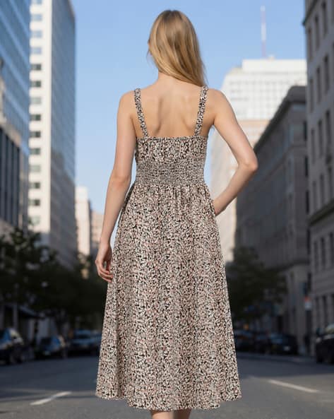 smocked printed sleeveless a line dress Exclusive Tulip Red Maxi Show off your confidence in this flattering handkerchief hem dress with a playful print WRFWUL Womens Floral Print Maxi
