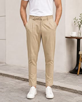 Shein Ankle Length Semi Elasticated Waist Pleated Pants-picture-36