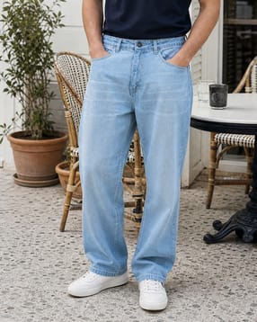 Shein Men Full Length Mid Wash Jeans-picture-25