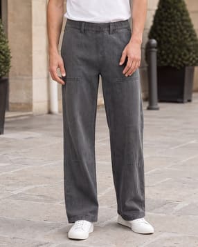 Shein Men Full Length Elasticated Waist Mid Wash Jeans-picture-33
