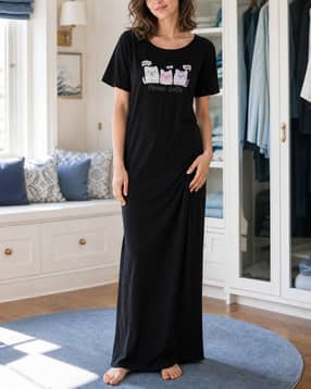 Shein Women Short Sleeve Graphic Chest Print Nightshirt-picture-29