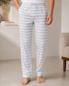 Shein Men Elasticated Drawstring Waist Geometric Print Pyjamas-picture-14
