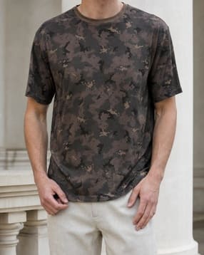 Shein Men Short Sleeve Camouflage All Over Print Crew Tshirt-picture-44