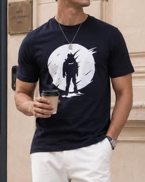 Shein Shein Men Short Sleeve Graphic Chest Print Crew Tshirt