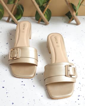 Shein Women Square Toe Buckle Strap Detail Block Heel Sandal-picture-17
