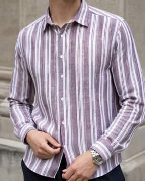 Shein Men Spread Collar Full Sleeve Striped Shirt-picture-28