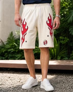 Shein Men Knee Length Graphic Placement Print Lounge Shorts-picture-21
