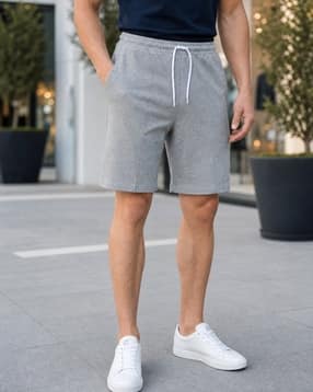 Shein Men Elasticated Drawstring Waist Pintuck Shorts-picture-23