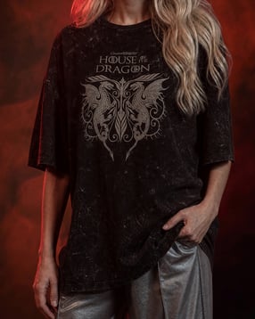 Shein Women Drop Shoulder House Of Dragon Print Crew Tshirt-picture-31
