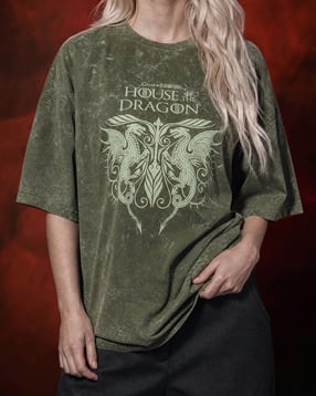 Shein Women Drop Shoulder House Of Dragon Print Crew Tshirt-picture-49