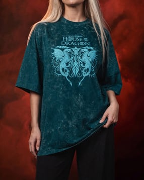 Shein Women Drop Shoulder House Of Dragon Print Crew Tshirt-picture-41