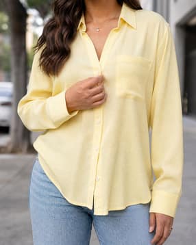 Shein Women Spread Collar Full Sleeve Textured Shirt With Pocket-picture-30
