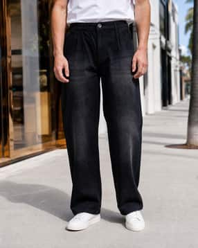 Shein Men Full Length Elasticated Waist Mid Wash Jeans-picture-35