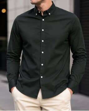 Shein Men Medium Length Button Down Collar Full Sleeve Shirt-picture-19