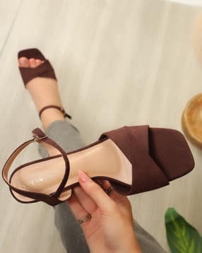Shein Women Overlay Strap Slingback Style Block Heel Sandals-picture-17