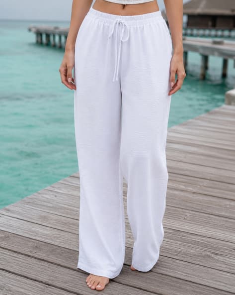 Buy White Trousers & Pants for Women by Shein Online | sheinindia.in