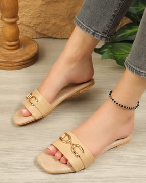 Shein Women Open Toe Metal Horsebit Detail Slip-On Sandal-picture-18