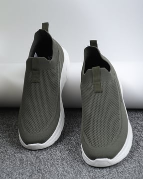 Shein Shein Men Sports Round Toe Mesh Detail Slip On Walking Shoes