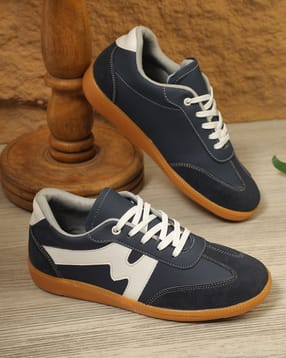 Shein Women Contrast Panelled Lace Up Court Sneakers-picture-30