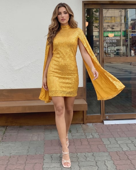 gold bodycon dress with sleeves Buy Dresses for Women by Shein Online VENDOR COLOR-BRONZE
