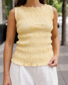 Shein Women Sleeveless Smocked Textured Top-picture-26