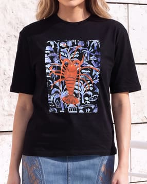 Shein Drop Shoulder Graphic Front Print Crew Tshirt-picture-18