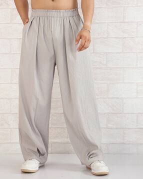 Shein Men Full Length Elasticated Waist Pleated Pant-picture-34