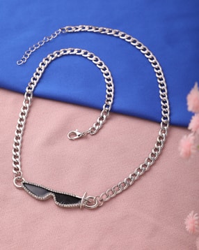 Shein Men Silver Sunglass Charm Detail Chain-picture-29