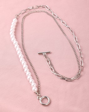 Shein Men Toggle Closure Pearl Design Multistrand Chain-picture-21