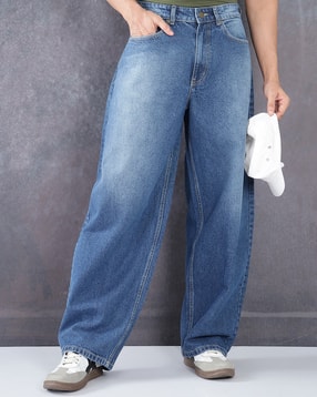 Shein Men Full Length Mid Wash Jeans-picture-36