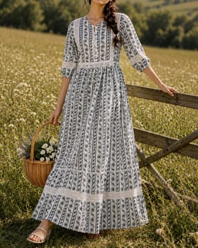 Shein Women Front Tassel Tie-Up Floral Print A-Line Dress-picture-33