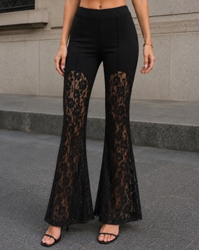 Shein Women Flexi Waist Floral Lace Detail Pintuck Pant-picture-13
