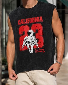 Shein Men Sleeveless Numeric Chest Print Crew Tshirt-picture-10