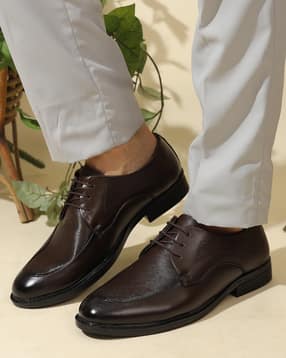 Shein Men Almond Toe Lace Fastening Heeled Derby Shoes-picture-31