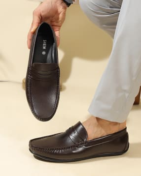 Shein Men Round Toe Textured Slip-On Loafers-picture-37