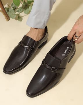 Shein Men Almond Toe Metal Horsebit Detail Textured Mocassin-picture-36