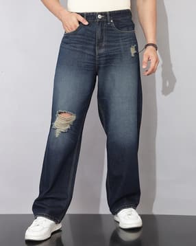 Shein Men Full Length Distressed Mid Wash Jeans-picture-28