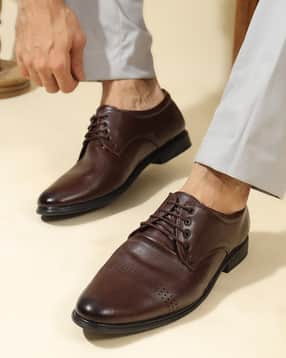 Shein Men Almond Toe Perforated Detail Derby Shoes-image-41