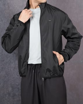 Shein Men High Neck Full Sleeve Zipped Bomber Jacket-picture-36