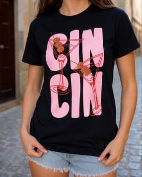 Shein Short Sleeve Typographic Front Print Crew Tshirt-picture-38