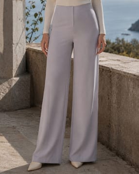 Shein Women Full Length Fixed Waist Dart Detail Palazzo-image-13