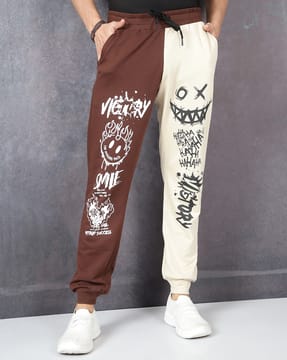 Shein Shein Men Elasticated Drawstring Waist Colour Block Joggers