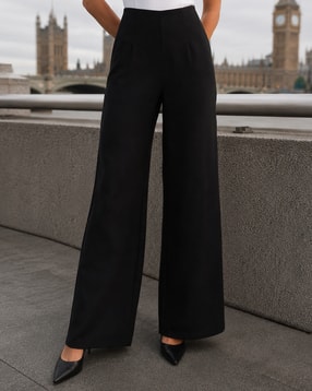 Shein Women Full Length Fixed Waist Dart Detail Palazzo-image-8