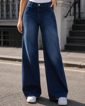 Shein Women Full Length Mid Wash Jeans-image-8