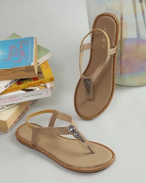 Shein Women Sling Back Style Embellished Thong Strap Sandal-picture-13