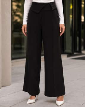 Shein Women Full Length Fold-Over Waistband Pintuck Pants-picture-16