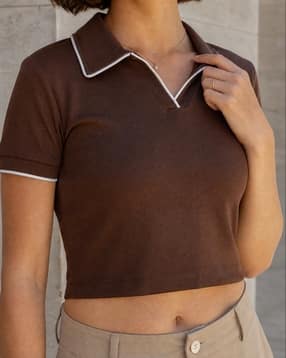 Shein Short Sleeve Contrast Trim Polo Tshirt-picture-26