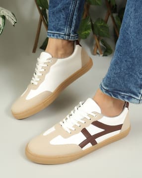 Shein Men Lace Fastening Contrast Panelled Court Sneakers-image-7