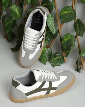 Shein Men Lace Fastening Contrast Panelled Court Sneakers-image-22