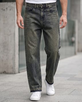Shein Men Full Length Raw Hem Stone Wash Jeans-picture-29